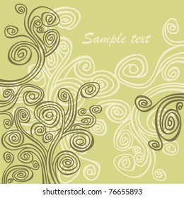 vector postcard consist of green patterns. Vector illustration
