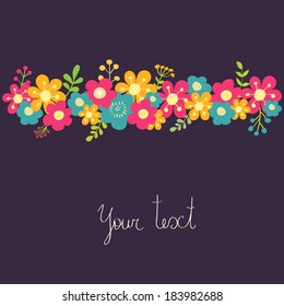 Vector postcard in dark tones. Can be used for cards, invitations, scrap booking