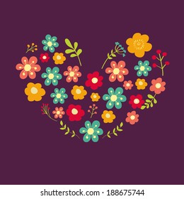 Vector postcard in dark tones. Can be used for cards, invitations, scrap booking