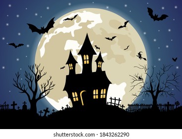 Vector postcard dedicated to the autumn holiday - Halloween.