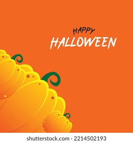 vector postcard design with halloween pumpkin illustration