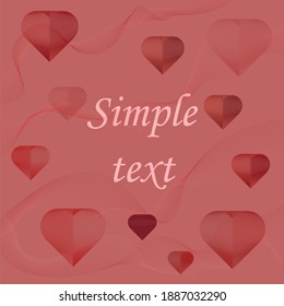 Vector postcard for February 14 on the Day of all lovers with hearts and a fantasy pattern
