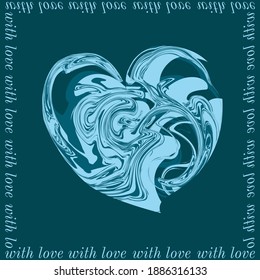 Vector postcard for February 14, Valentine's Day. Fancy patterned heart