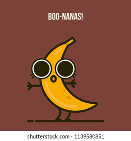 Vector postcard with funny quote. "Boo-nana!"