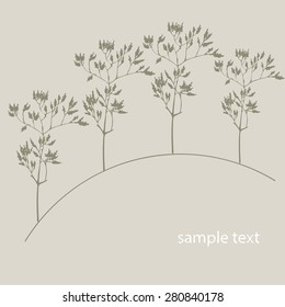 Vector postcard with graphic branches for your design