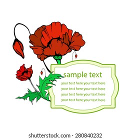 Vector postcard with graphic branches for your design