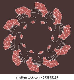 Vector postcard with graphic branches for your design