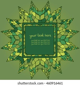 Vector postcard with a graphic pattern. There is a place for your text. It can be used for packaging, invitations, greeting cards, etc.