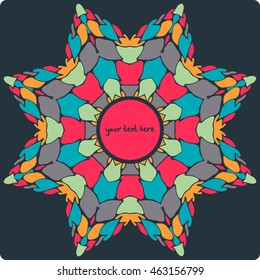 vector postcard with a graphic pattern. There is a place for your text. It can be used for packaging, invitations, greeting cards, etc.