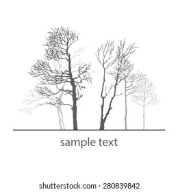 Vector postcard with a graphic tree for your design