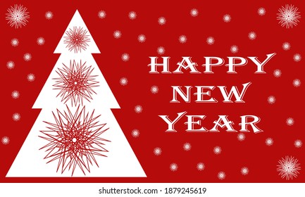 Vector postcard for Happy New Year and Merry christmas, Happy holidays