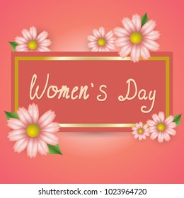 Vector postcard for the holiday of March 8. Women's Day.Eps10.