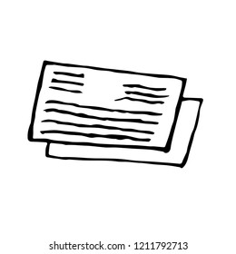 Vector postcard illustration in doodle style. Simple flat hand drawing.