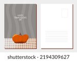Vector postcard with lettering happy thanksgiving day