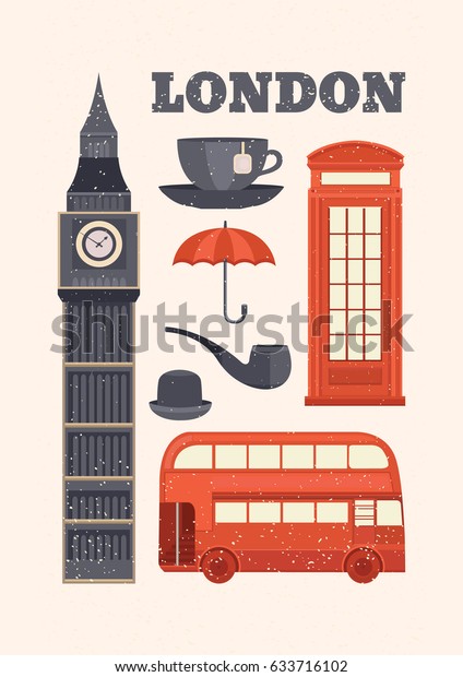 Image Vectorielle Carte Postale Londres Illustration Image Vectorielle De Stock Libre De Droits