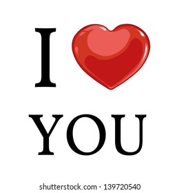 Vector postcard: I love you