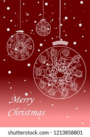 Vector of postcard Merry Christmas