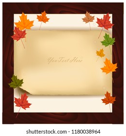 Vector postcard on the autumn theme with space for text