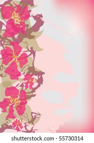 vector postcard with pink flowers (eps10)