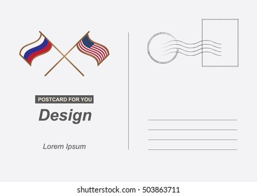 Vector Postcard. Postal card for travel. Template design for your cards. Template design for your cards.
