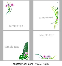 vector postcard set flora