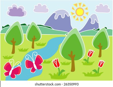 vector postcard of spring 03