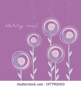 Vector postcard suitable for wedding proposals, wedding invitations, wedding cards.