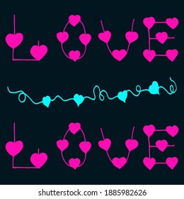 Postal vectorial con texto. Día de San Valentín.
