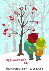 Vector postcard for Valentine's day