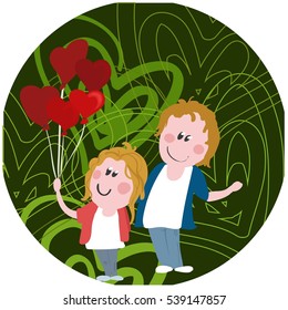 Vector postcard for Valentine's day