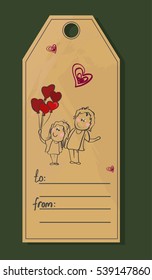 Vector postcard for Valentine's day