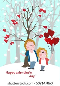 Vector postcard for Valentine's day