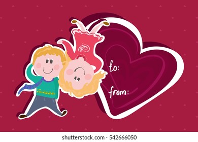 Vector postcard for Valentine's day 