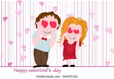 Vector postcard for Valentine's day