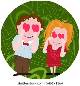 Vector postcard for Valentine's day