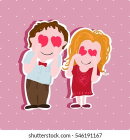 Vector postcard for Valentine's day
