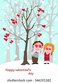 Vector postcard for Valentine's day