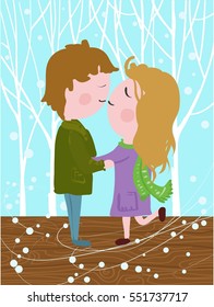 Vector postcard for Valentine's day