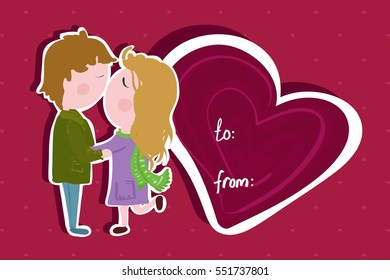 Vector postcard for Valentine's day