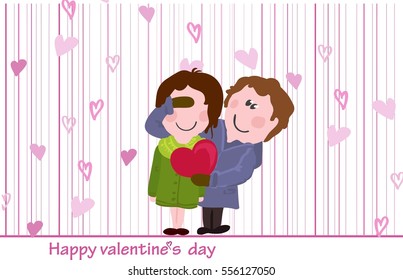 Vector postcard for Valentine's day