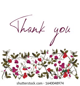vector postcard with vintage flowers