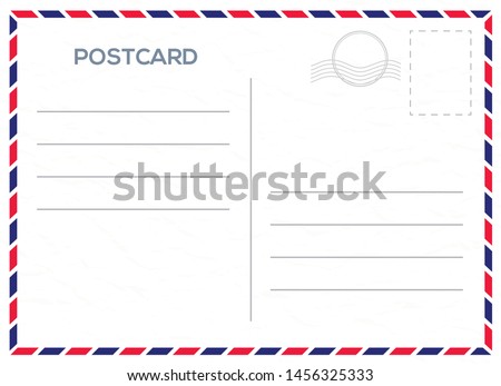 Vector postcard with whie paper texture