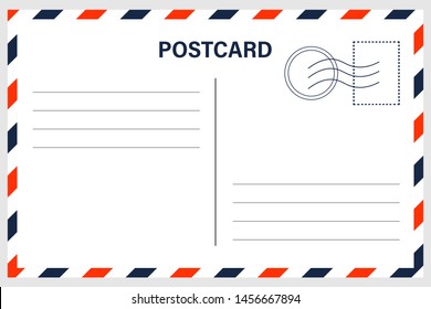 Vector postcard with white paper texture.