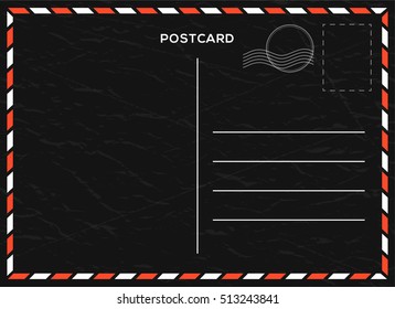 Vector postcard withblack paper texture