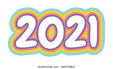 Afiche vectorial con 2021 sobre antecedentes aislados para Navidad y Año Nuevo. Postal de Año Nuevo 2021.