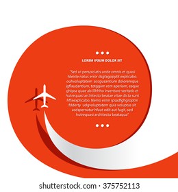 Vector Poster With Airplane And Airplane Stream Jet, Minimalistic Style, Card For Travel Agencies, Aviation Companies. 