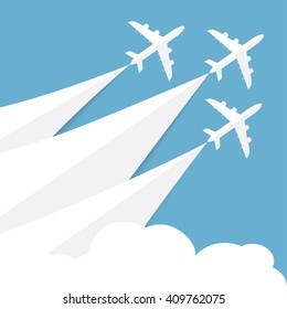 Vector poster with airplanes