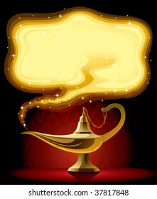 Vector poster with the Aladdin's Magic Lamp
