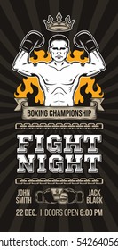 Vector poster announcement boxing championship