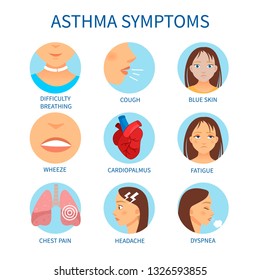 Vector Poster Asthma Symptoms Information On Stock Vector (Royalty Free ...